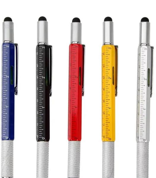 Stylo multifonction 6-en-1 avec tournevis et écran tactile, stylo outil utile